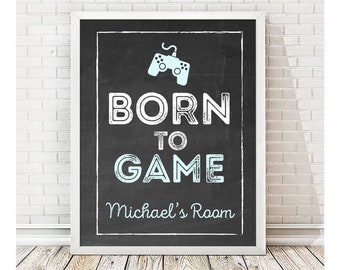 Gaming Art Print | Video Game Decor | Boy Name Decor | Personalized Boys Room | Boys Room Sign | Teenage Boy Wall Art