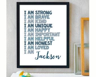 Personalized Boy Print | Personalized Print | Son Gift | Motivational Print | Boys Room Decor | Grandson Gift | Nephew Gift | Boys Wall Art