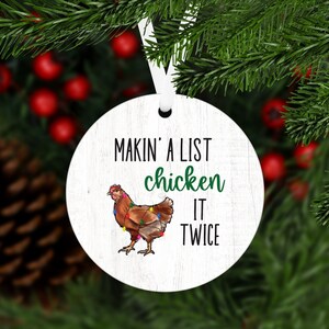 Christmas Chicken Ornament | Funny Chicken Decor | Farm Home Decor | Christmas Tree Chicken Ornament Decoration | Stocking Stuffer Idea