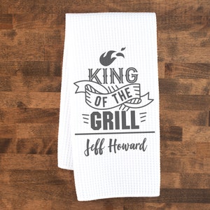 Grilling Towel | Mens Kitchen Towel | Men Grilling Gift | Fathers Day Gift | Personalized Dish Towel | Barbecue Gift | Mens Kitchen Gift