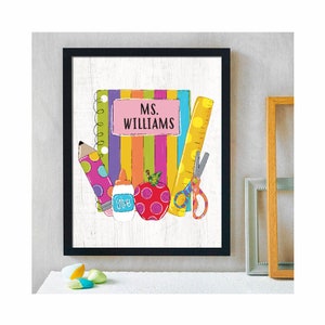 Teacher Classroom Poster | Personalized Classroom Decor | Classroom Teacher Sign | Classroom Wall Art | Teacher Gift | School Supplies Decor