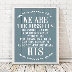 We are His Art Print | Personalized Christian Family Sign | Christian Decor | Religious Gift | Housewarming Gift | Personalized House Gift