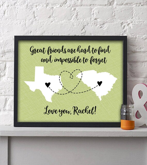 ★ORIGINALアート GIVE LOVE Away 2day Personalized Two State Art Print | Any Two States | Long Distance