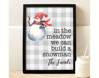 Snowman Christmas Print | Christmas Sign | Personalized Christmas Decor | Farmhouse Christmas Decor | Christmas Wall Decor