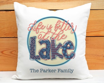 Personalized Lake House Pillow | Custom Lake House Decor | Personalized Throw Pillow | Housewarming Gift | Personalized Lake Home Pillow