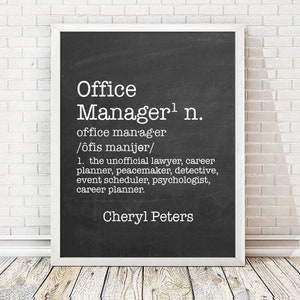 Personalized Office Manager Print| Office Decor | Office Manager Gift | Profession Gift | Personalized Gift For the Boss