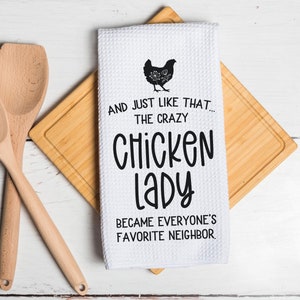 Crazy Chicken Lady Kitchen Towel | Farm Humor Towel | Custom Ranch Dish Towel | Farming Home Decor | Marriage Farm Funny Decor