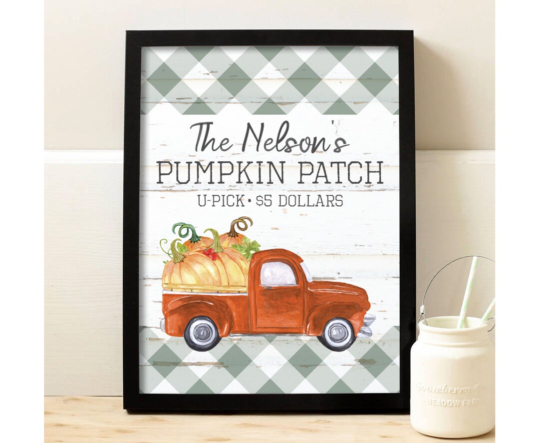 Personalized Pumpkin Patch Art Print | Fall Decor | Halloween Wall Art ...