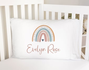 Boho Rainbow Standard Pillowcase | Personalized Pillow Cover | Girls Room Decor | Nursery Decor