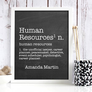 Personalized Human Resources Print | Profession Decor | Office Decor | Coworker Gift |