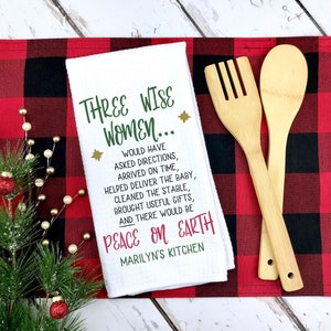 Three Wisewomen Would Have... | Personalized Christmas Towel | Personalized Towel | Comical Christmas Gift