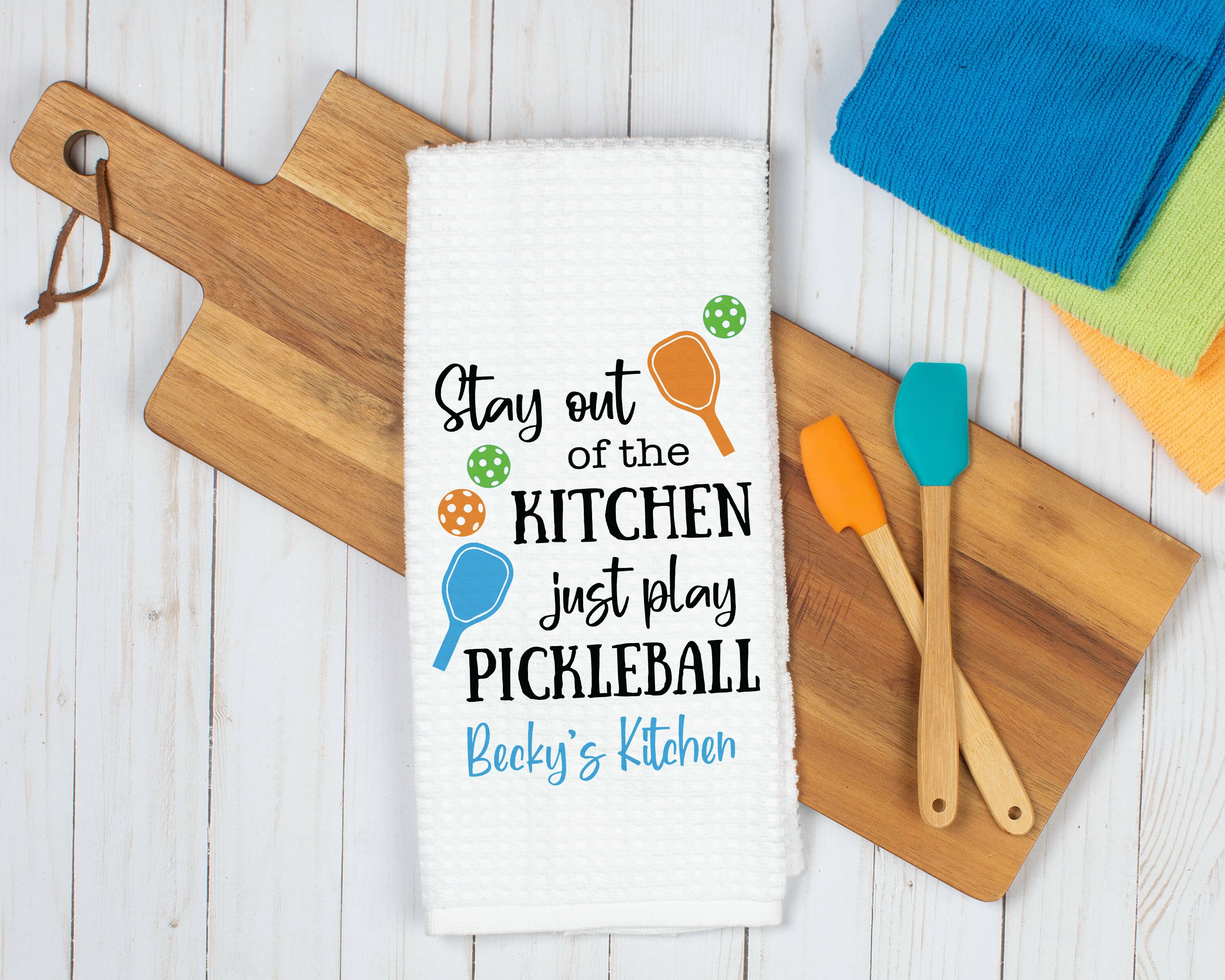 Always Play Pickleball Towel Funny Kitchen Decor Tennis Gift