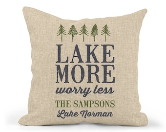 Personalized Lake More Pillow | Custom Lake House Decor | Personalized Throw Pillow | Housewarming Gift |Personalized Lake Home Pillow