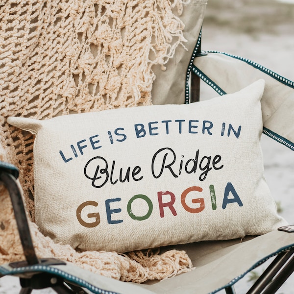 Personalized Location Life Is Better Pillow | Rectangle Half Pillow | Vacation Home Decor | Custom City and State Decorative Pillow