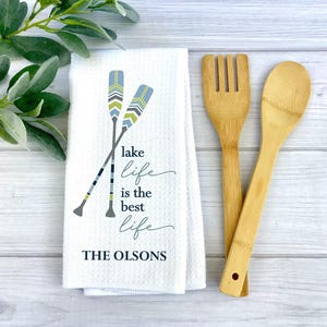 Lake Life Best Life Kitchen Towel | Lake House Decor | Lake House Gift | Lake Kitchen | Lake Housewarming