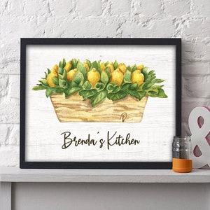 Personalized Lemon Kitchen Print | Spring Kitchen Decor | Seasonal Decor | Lemon Print | Personalized Kitchen Decor | Kitchen Sign