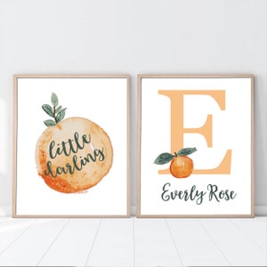 Kids Clementine Wall Art | Kids Room Decor | Girls Name Decor | Set of 2 Prints | Personalized Bedroom Decor | Nursery Wall Art