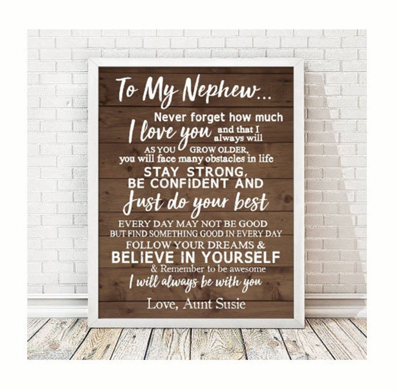 Personalized Nephew Print Nephew Gift Personalized Gift Etsy