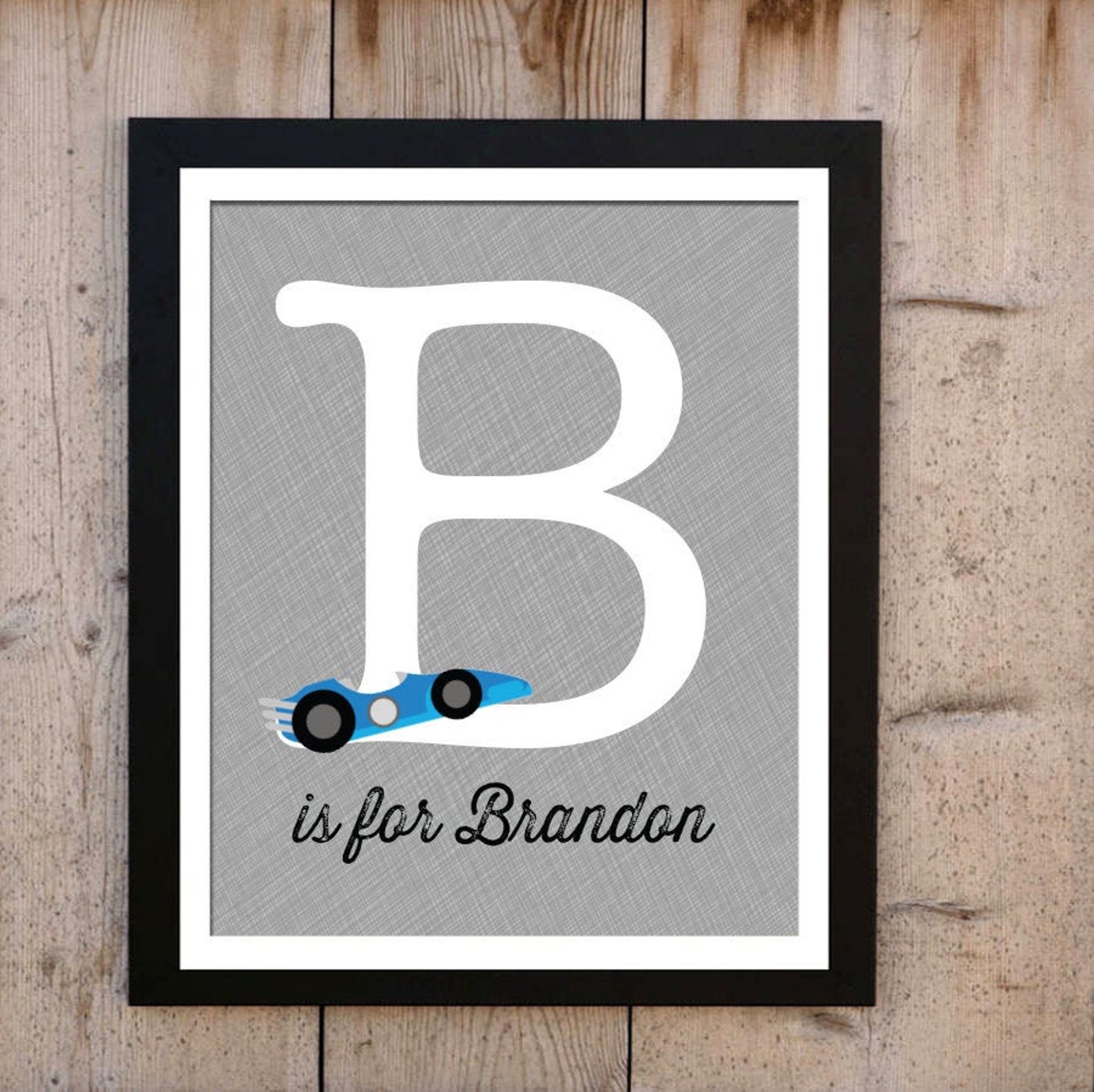 Boys Monogram Print Boys Nursery Nursery Name Decor Boy Etsy