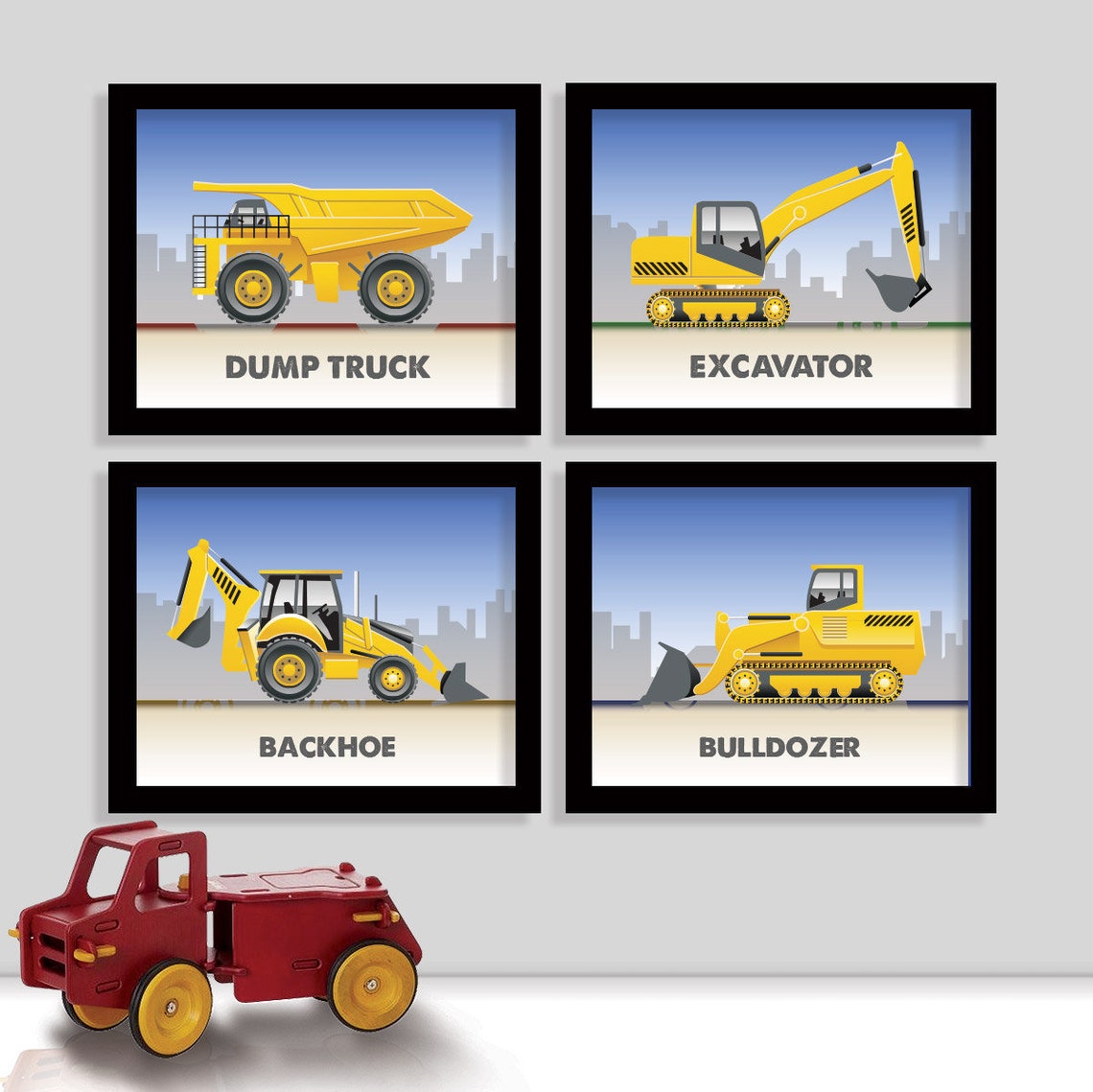 Construction Vehicle Prints Construction Decor Etsy