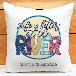 Personalized River House Pillow | Custom River House Decor | Personalized Throw Pillow | Housewarming Gift | Personalized River Home Pillow