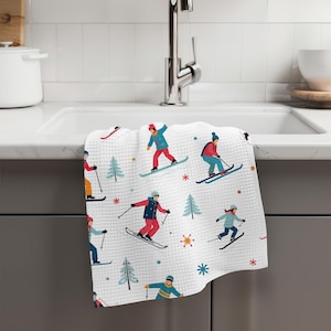 Ski Lodge Kitchen Towel: Mountain Life Design, Waffle Weave