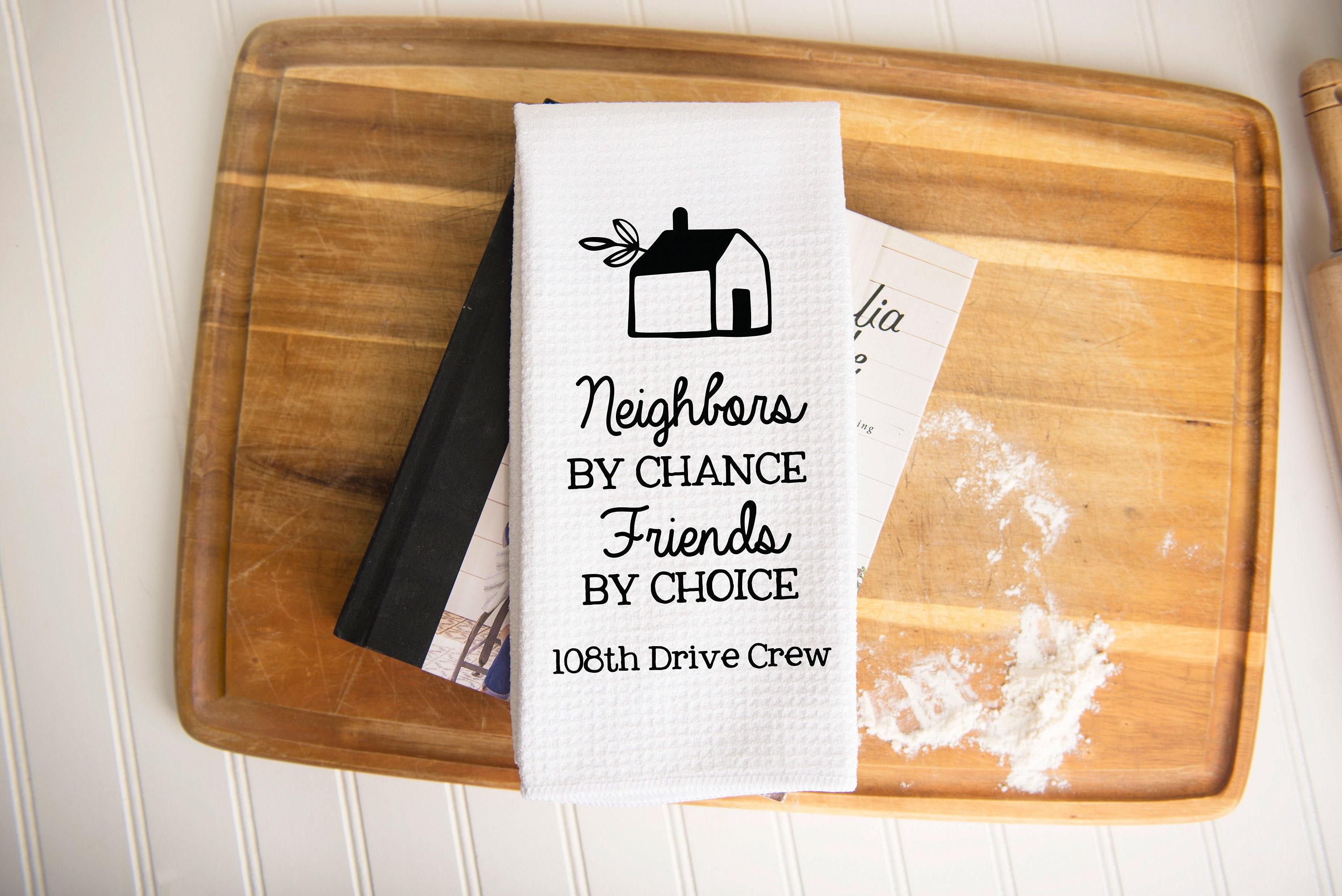 Personalized Neighbor Dish Towel Personalized Kitchen Towel Etsy