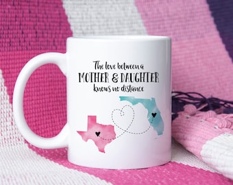 Two State Mother Daughter Mug | Gift Wrap Included | Gift For Mom | Gift For Her | Mother's Day | Gift for Daughter | Long Distance Gift