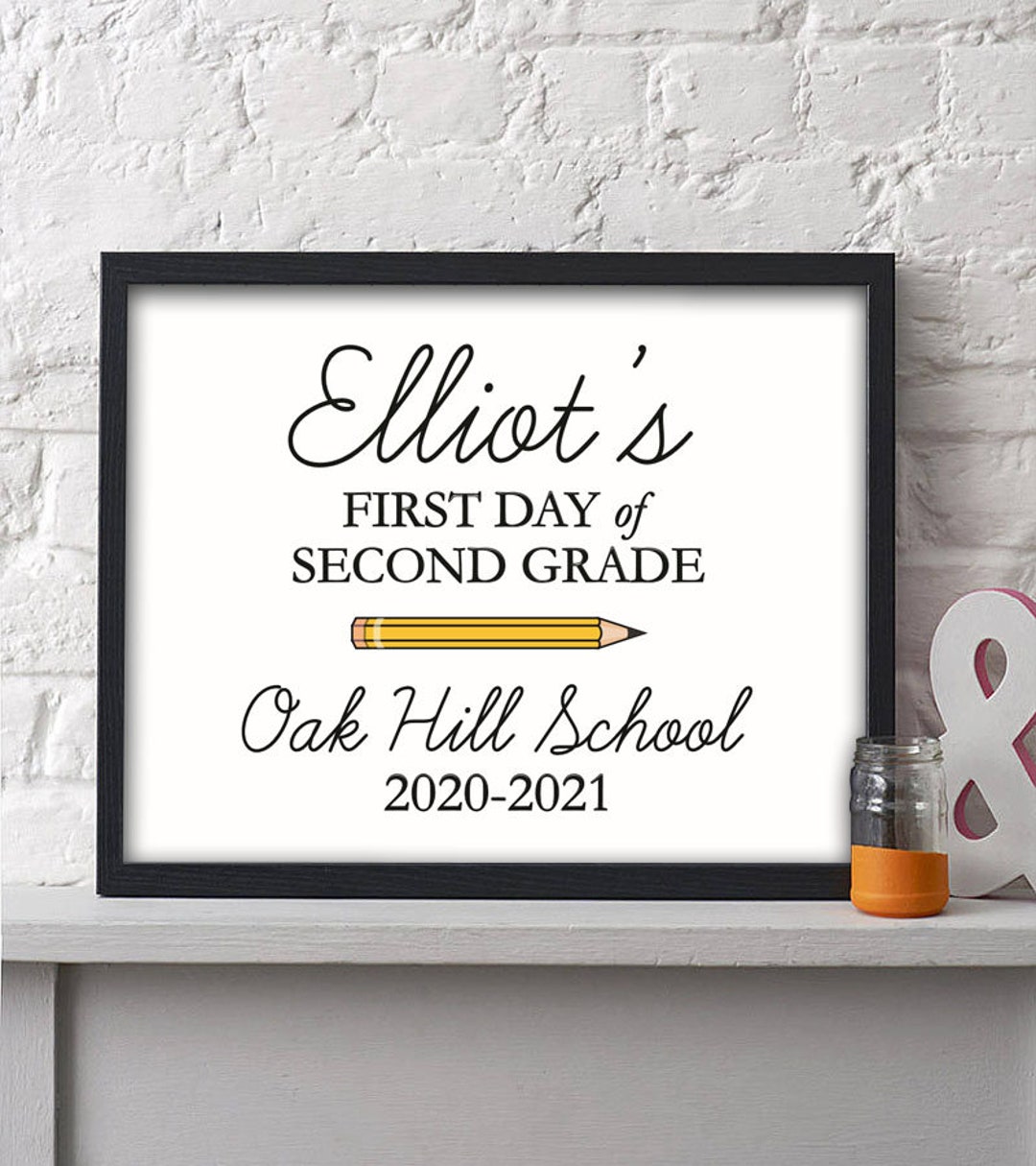 First Day of School Paper Art Print First Day of School Sign First