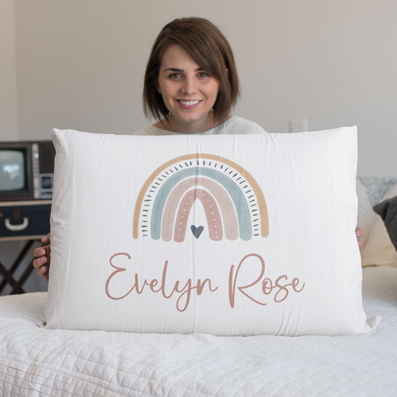 Boho Rainbow Standard Pillowcase Personalized Pillow Cover Etsy