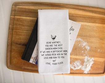 Chicken Lover Kitchen Towel: Waffle Weave, Soft and Absorbent
