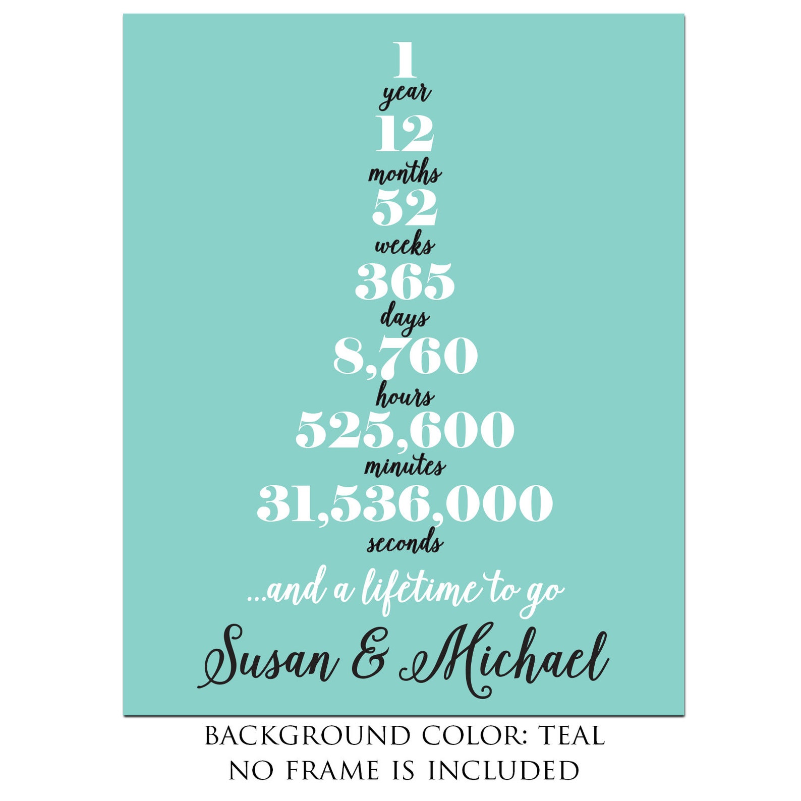 1 Year Anniversary Print Anniversary Gift Paper - Etsy