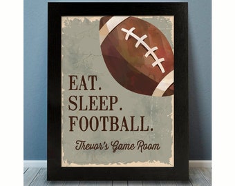 Kids Football Print | Personalized Boys Room Decor | Sports Decor | Football Print | Football Wall Art | Game Room Decor