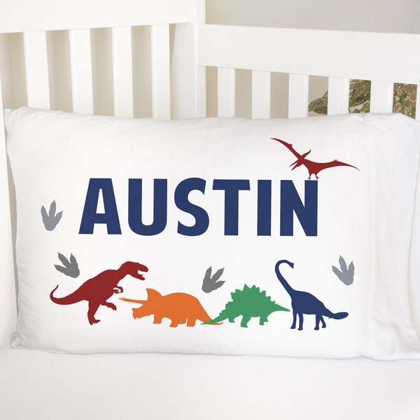 Boys Dinosaur Affirmation Standard Pillowcase | Personalized Pillow Cover | Boy Room Decor | Nursery Decor