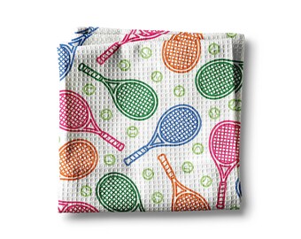 Tennis Kitchen Towel: Waffle Weave, Super Absorbent (16x24")