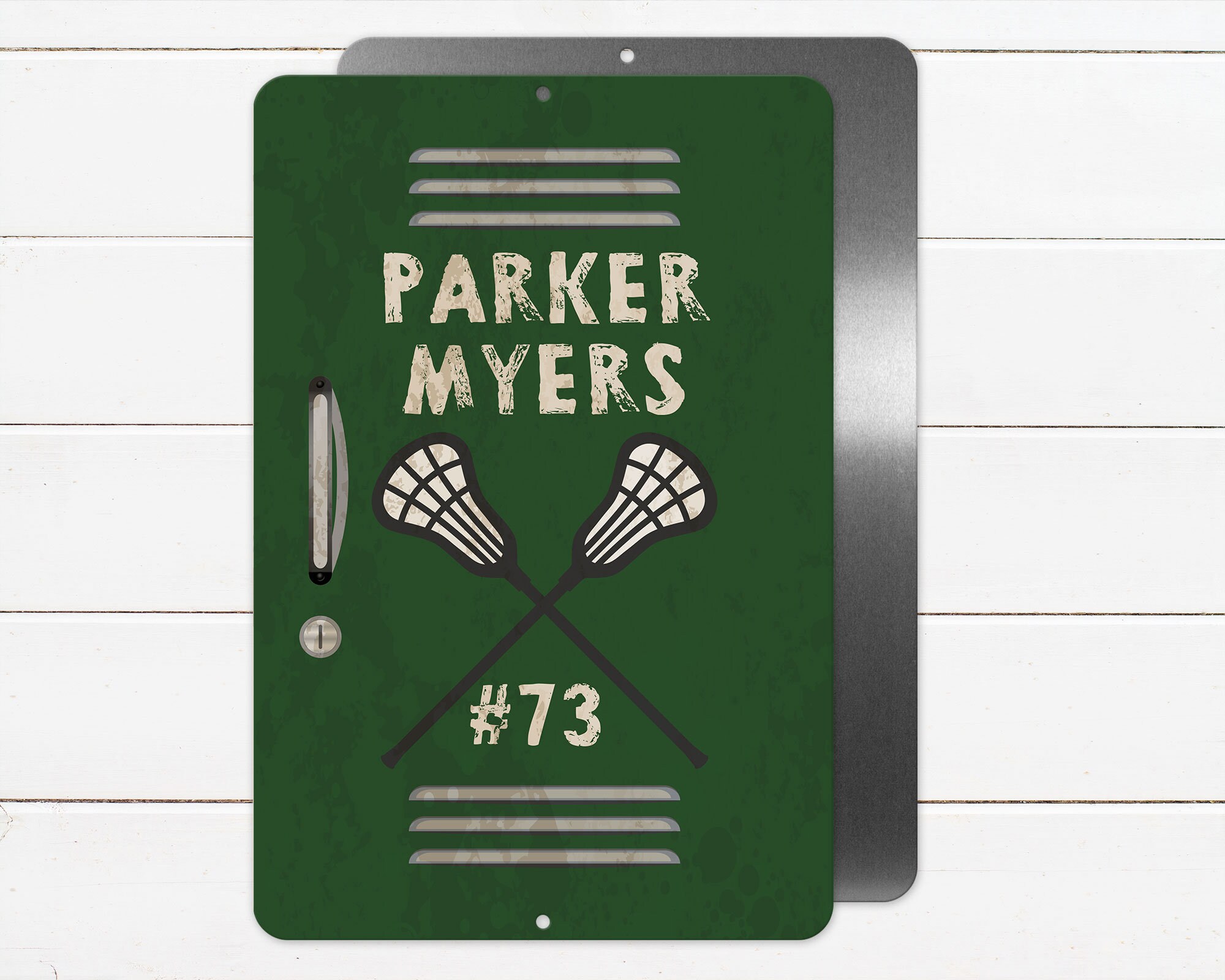 Boys Locker Metal Sign | Player Name and Number | 8&quot; x 12&quot; Outdoor Safe | Metal Sign | Boys Sports Decor | Soccer Football Hockey Baseball