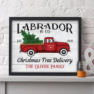 Labrador & Co. Christmas Print | Personalized Christmas Decor | Christmas Sign | Family Holiday Decor | Christmas Wall Decor | Dog Decor