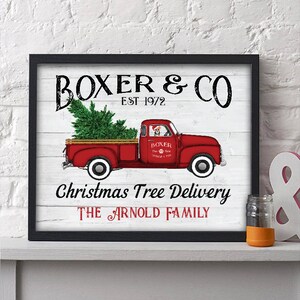 Boxer & Co. Christmas Print | Personalized Christmas Decor | Christmas Sign | Family Holiday Decor | Christmas Wall Decor | Dog Decor