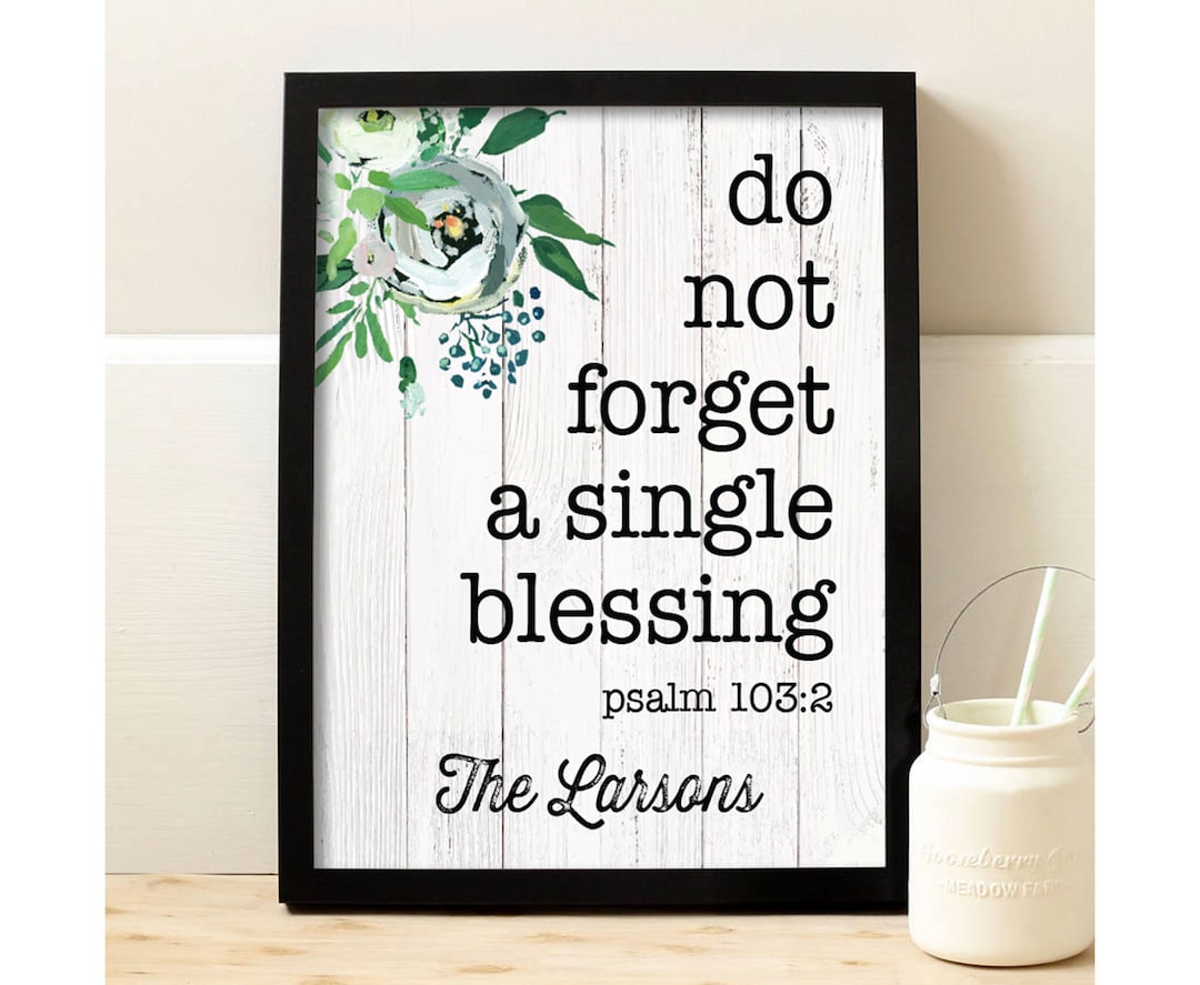 Do Not Forget Bible Verse Art Print | Personalized Christian Family ...