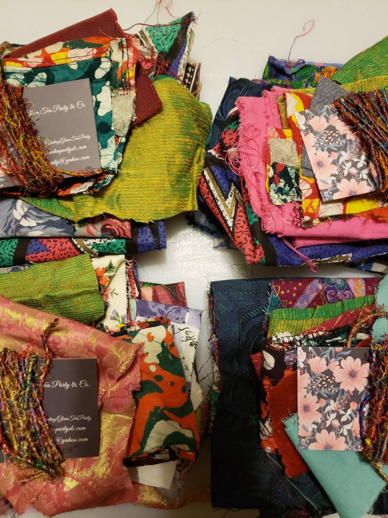 Recycled Fabric Fabric Scraps Vintage Fabric Fabric Stash Etsy