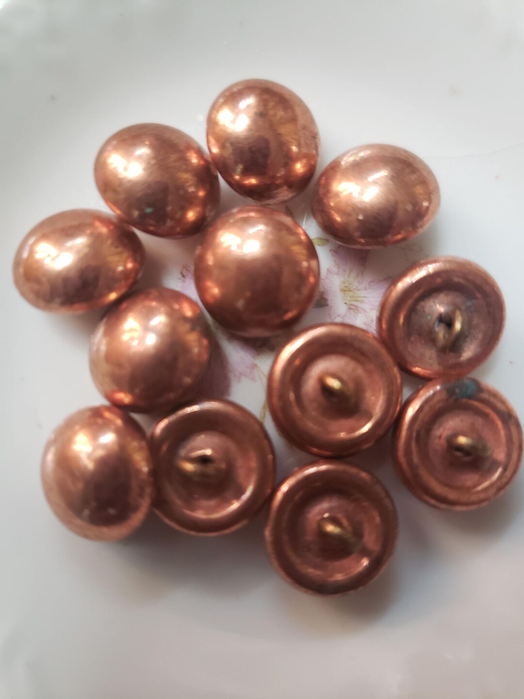 Salvaged Copper Color Metal Shank Buttons - Etsy