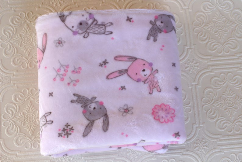 Personalized Gift Baby Girl Blanket with Name Pink Bunny Etsy