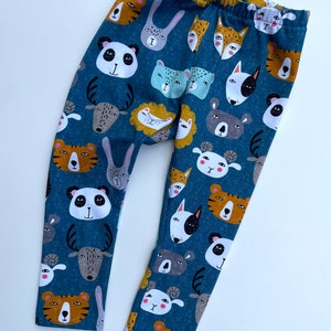 Baby leggings, organic baby clothes, Child Leggings, organic baby pants, baby tights, baby leg warmers, baby pants, toddler leggings Animal Faces