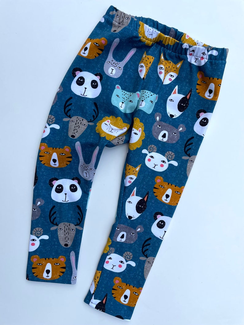 Baby leggings, organic baby clothes, Child Leggings, organic baby pants, baby tights, baby leg warmers, baby pants, toddler leggings Animal Faces