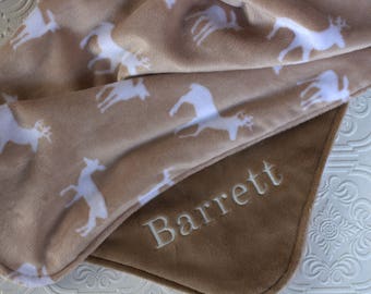 Personalized Deer Blanket for Baby Boy, Shower gift for Baby Boy, Minky Baby Blanket, Baby Blankets Personalized, Monogrammed Baby Blanket