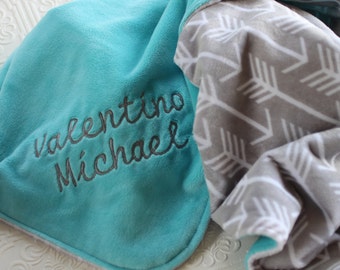 Baby Blanket, Personalized Baby Girl or Boy Shower Gift, Blanket with Name, Personalized Minky Baby Blanket, Nursery Bedding, Newborn Gift