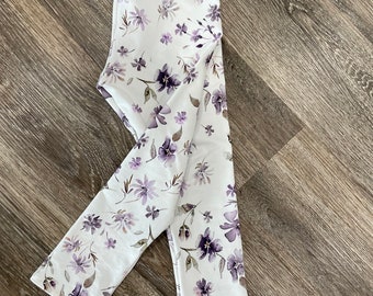 Floral baby leggings, organic baby clothes, Baby Leggings, Eco Friendly Leggings, organic baby pants, toddler leggings, child clothing