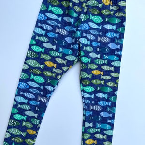 Baby leggings, organic baby clothes, Child Leggings, organic baby pants, baby tights, baby leg warmers, baby pants, toddler leggings Fish