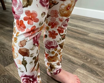 Floral baby leggings, organic baby clothes, Baby Leggings, Eco Friendly Leggings, organic baby pants, toddler leggings, child clothing