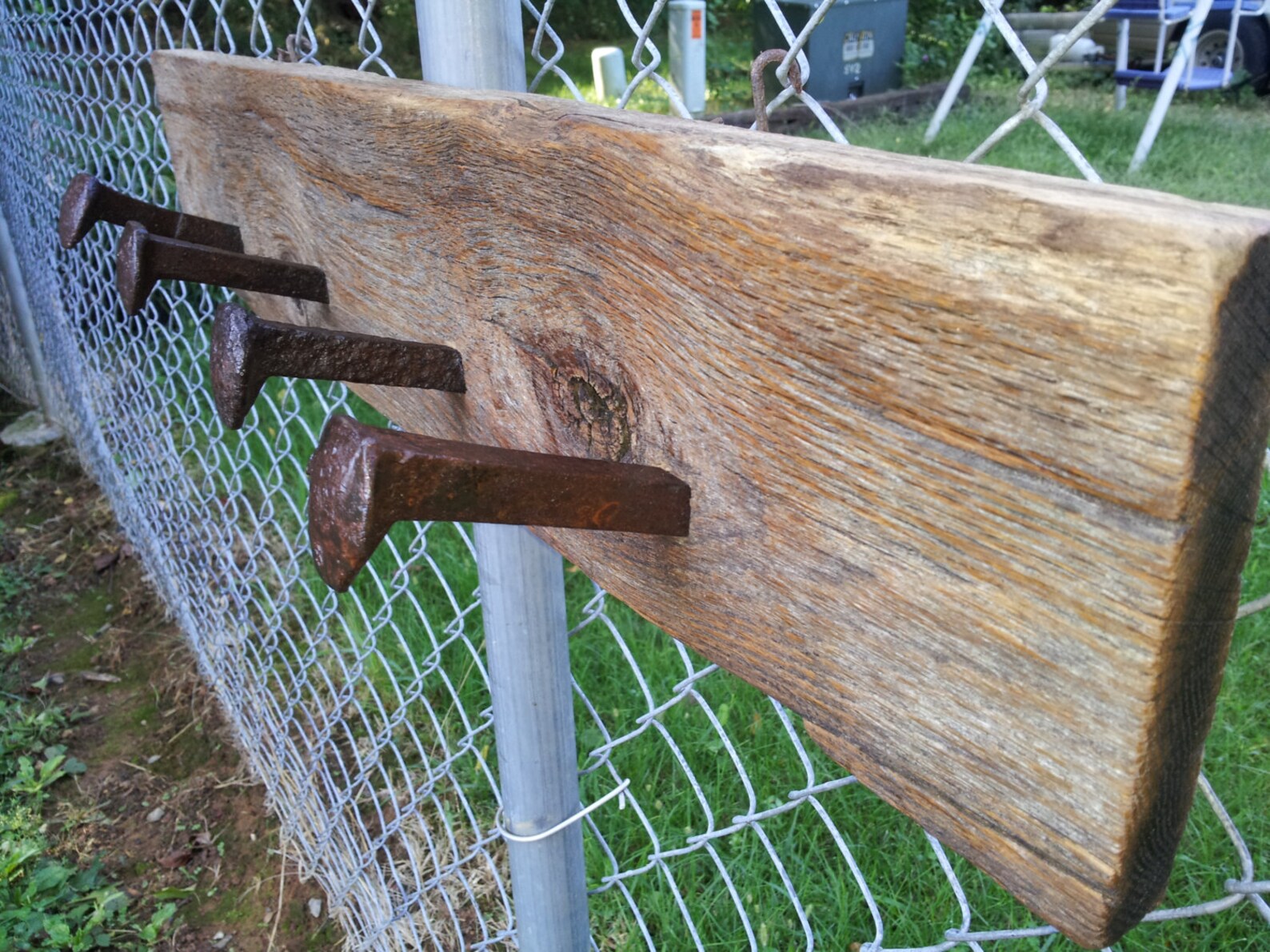 Railroad spike barn wood wall mount coat rack Etsy